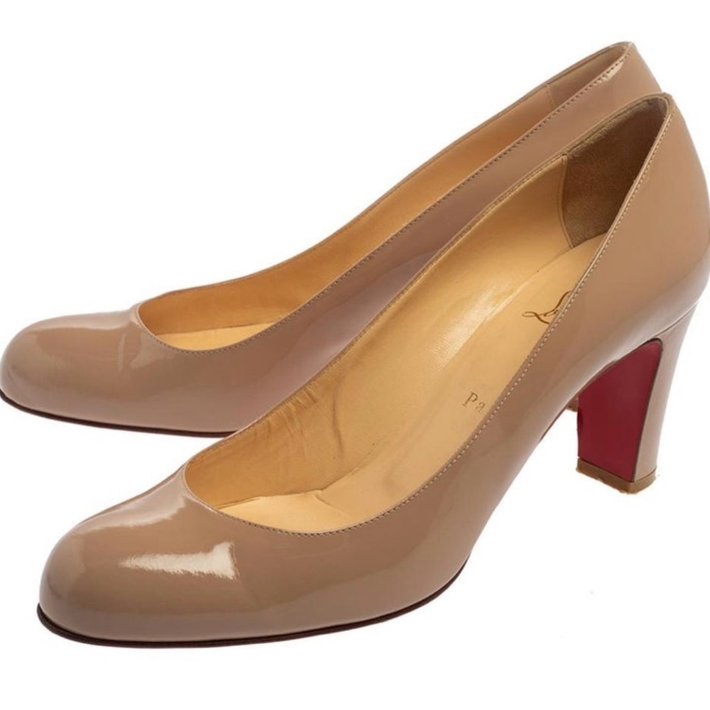 Christian Louboutin Beige Patent Leather Heels